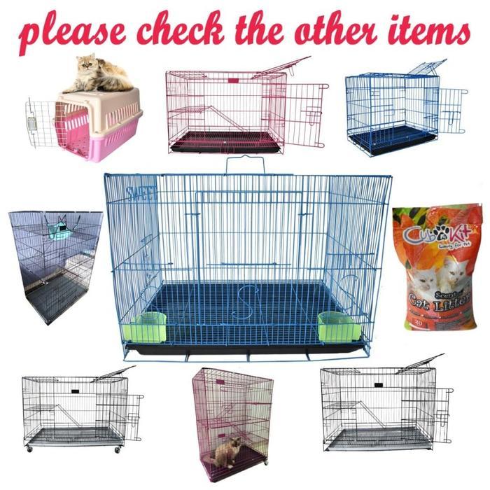 Kandang kucing kelinci musang ukuran L besi lipat