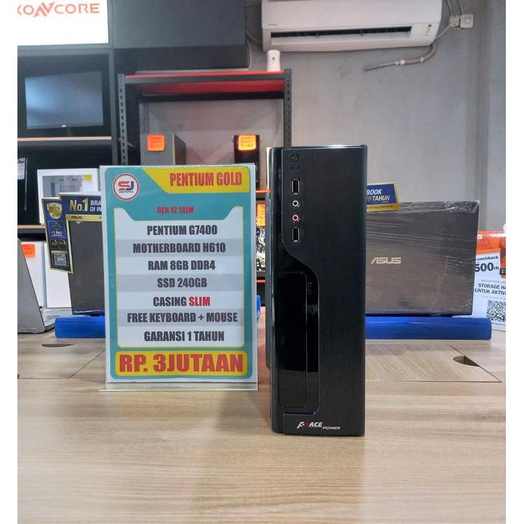 Pc intel Pentium Gold G7400 Ram 8GB ssd 240GB Cpu Slim Gen 12