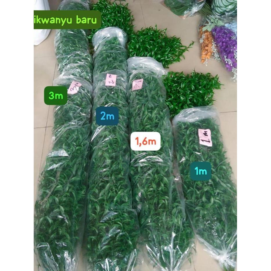 Lee kwan you Baru Tanaman Daun Hias Juntai Plastik Lee Kwan Yew Panjang 1-3 Meter Warna Hijau Doof