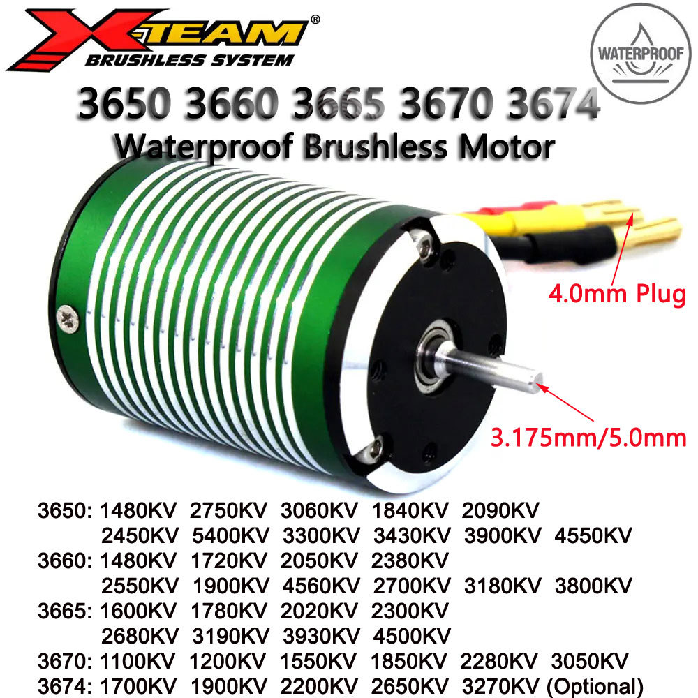 X-Team Rc Car Motor 3650 3660 3665 3670 3674 Waterproof Brushless Motor For 1/8 1/10 2S 3S Rc Car