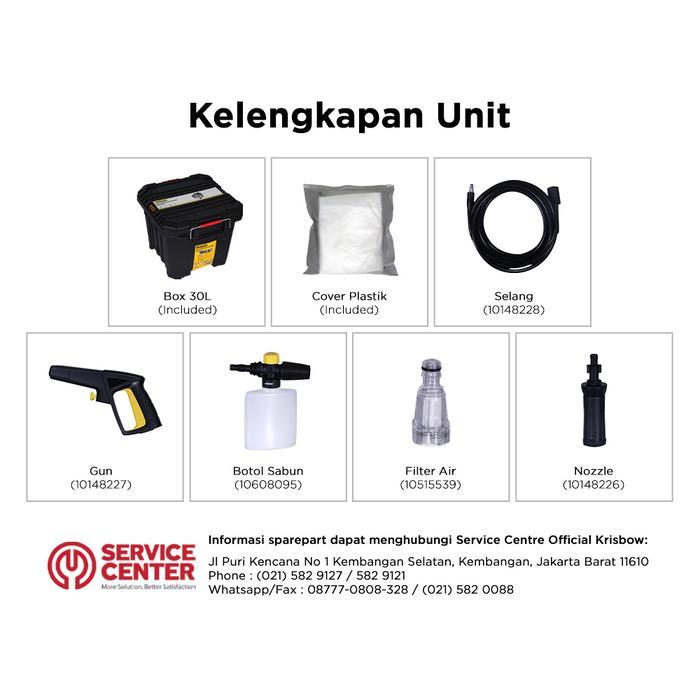Krisbow High Pressure Cleaner Jet Cleaner 35 Bar Frhpe35 - Abu-Abu Alat Cuci AC Alat Cuci Motor