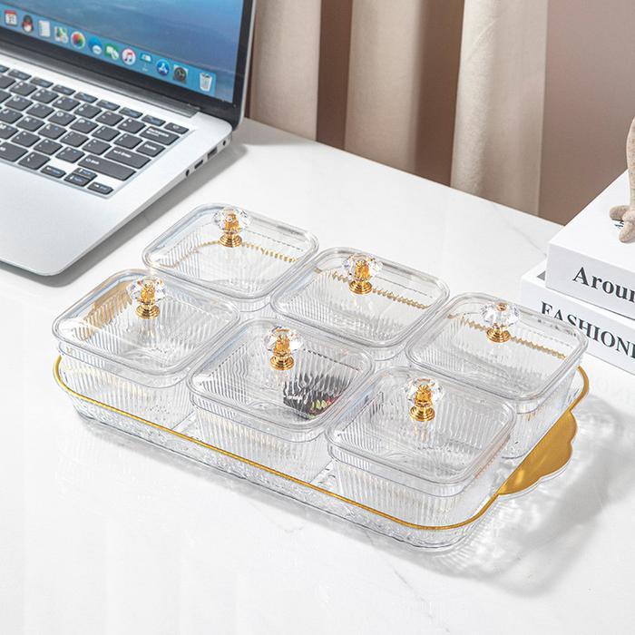 2/3/4/6 Pcs Nampan Camilan/Nampan Camilan Akrilik/Toples Camilan/Toples Kue/Set Nampan Toples