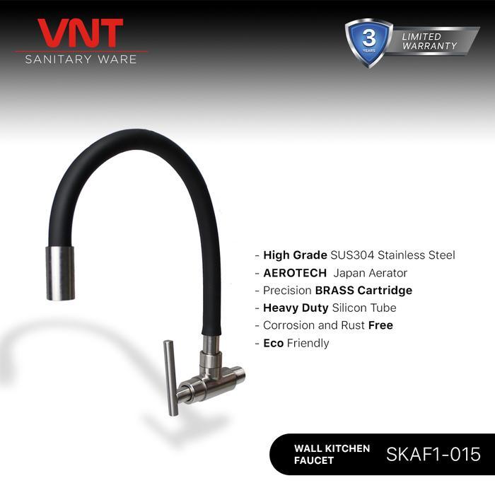 VNT Kran Cuci Piring Flexible Stainless SUS304 Keran Air Dapur Tembok