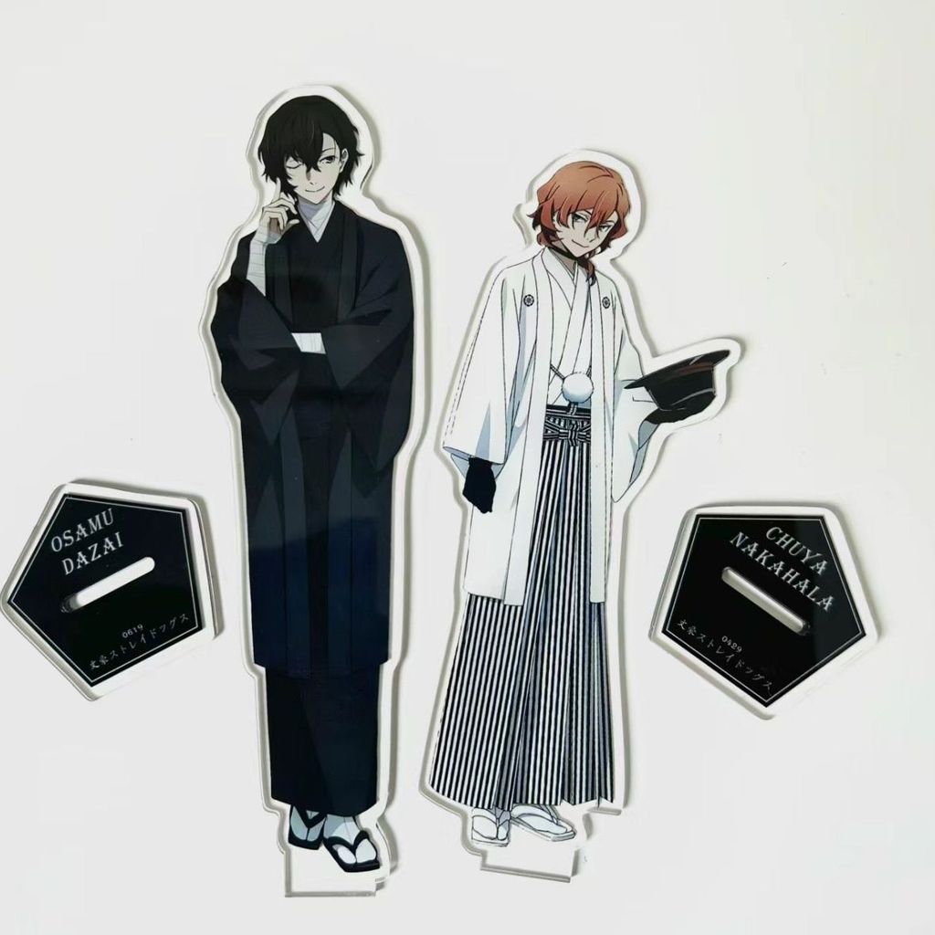 Bungo Stray Dogs Kimono Acrylic Stand Dazai Osamu Nakahara Chuuya Figure Display Anime Goods