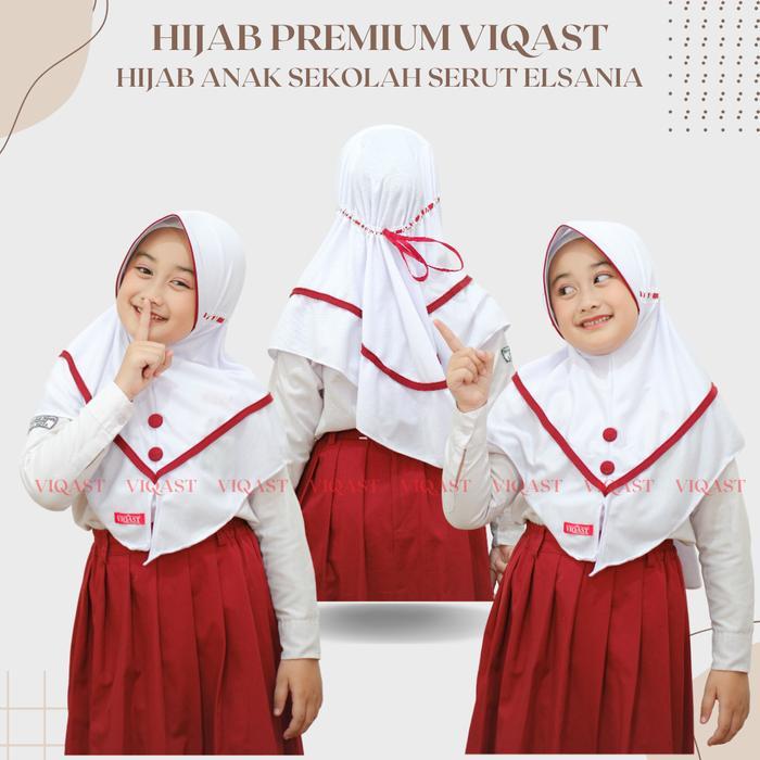 TERMURAH Kerudung Sekolah Anak TK & SD Jilbab Sekolah Anak Tali Serut ( Size S & M ) Hijab Anak