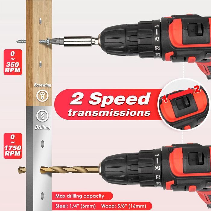 Jld Mesin Bor Baterai 12V Cordless Bor Cas Murah 10Mm Chuck Include Tool Kits 24 Pcs Tool Cordless