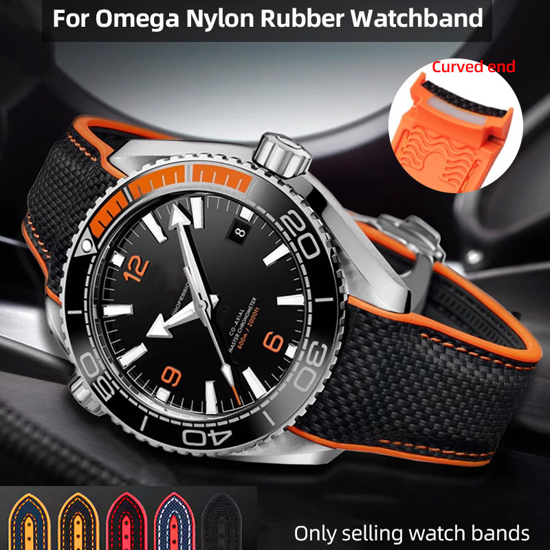 20Mm 21Mm 22Mm Curved End Silicone Strap For Omega Seamaster 300 Ocean Speedmaster Planet Ocean 600