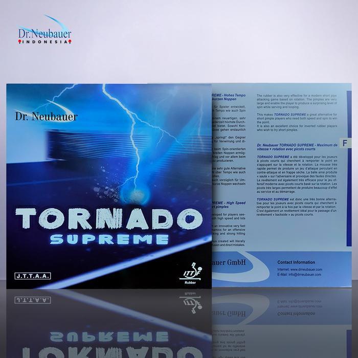 Karet Bat Tenis Meja Dr. Neubauer Tornado Supreme Bintik Pendek