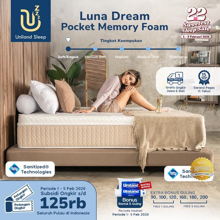 Uniland Sleep Kasur Pocket Spring Luna Dream Memory Foam 33cm - 90x200