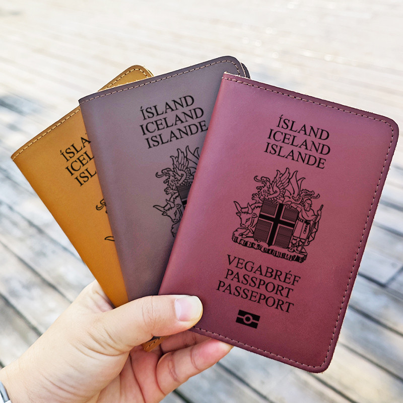Genuine Leather The Republic of Iceland Island Passport Cover Iceland Handmade Iceland Men Vintage