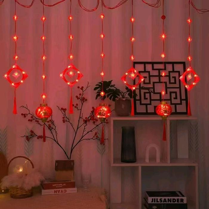 lampu imlek tirai / lampu lampion imlek / lampu tirai imlek / lampu lampion tirai imlek