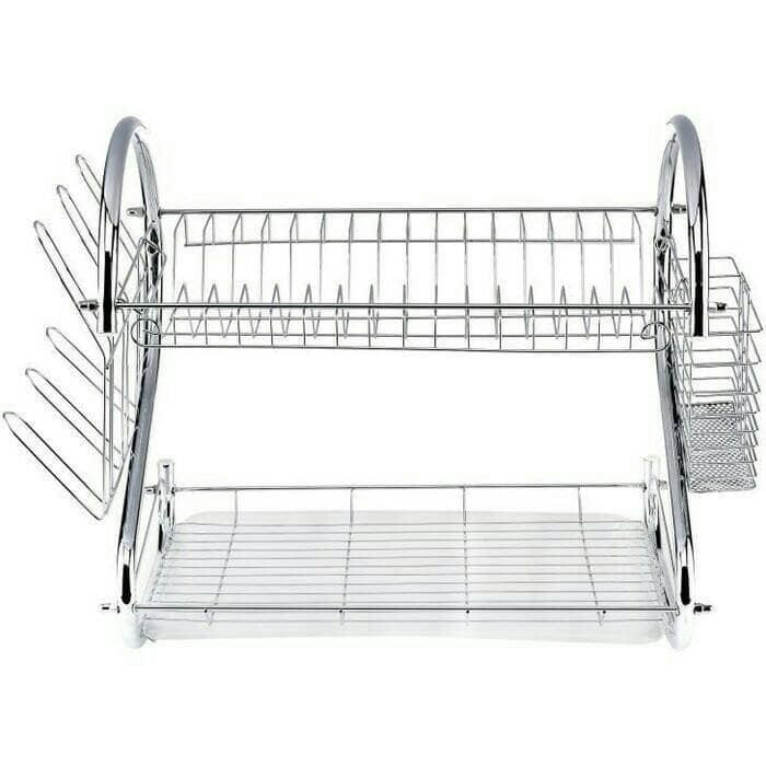 Rak / Tempat Piring Gelas Stainless Susun 2