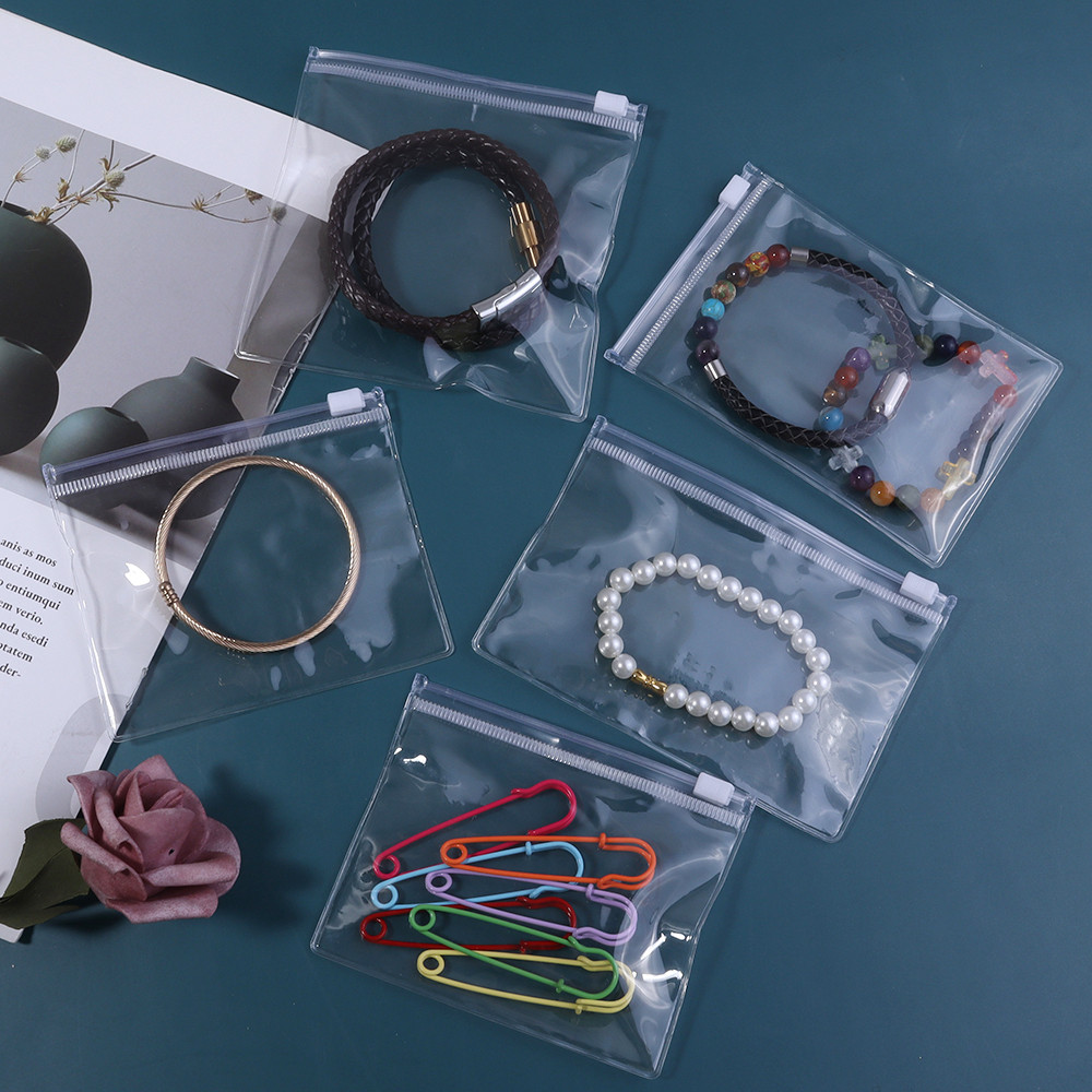 10pcs PVC Self Sealing Bags Plastic Thicken Zipper Bag Transparent Ziplock Pouches for Gifts