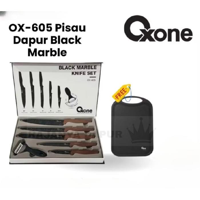 Oxone Pisau Set Marble Ox 605- Oxone Black Marble Knife Set Ox-605 - Pisau Set Oxone - Pisau Oxone -