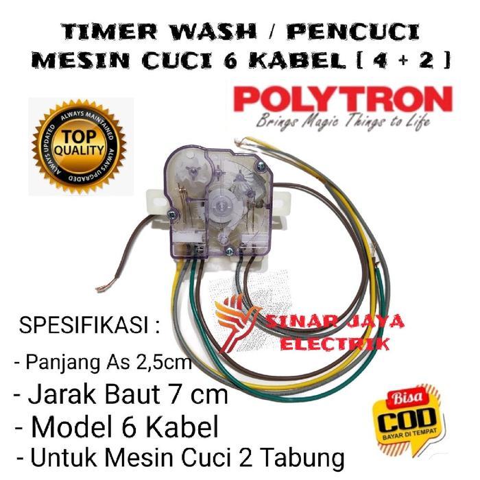 Timer Wash 6 Kabel Mesin Cuci Polytron 2 Tabung - Timer Mesin Cuci Polytron 6 Kabel