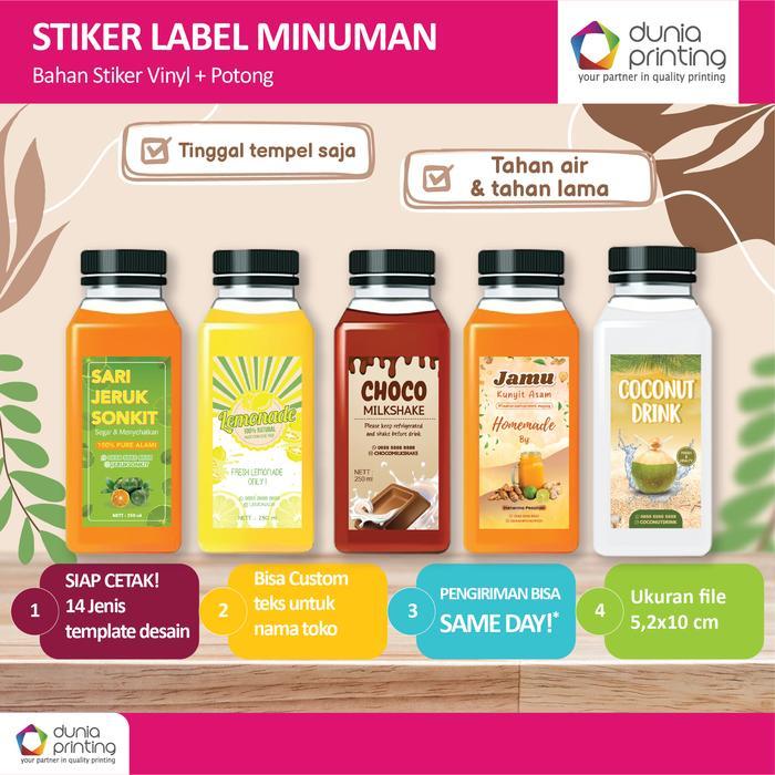 "New" Stiker Label Premium Botol Minuman Kopi / Tea / Jamu 20 pcs