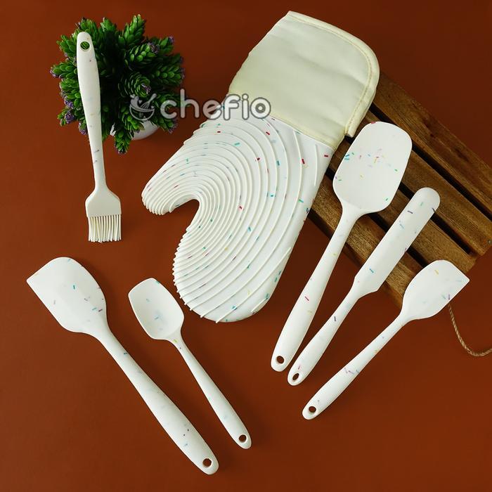 Sale Chefio Spatula Set Silikon / Baking Cooking Utensil Set Candy Color