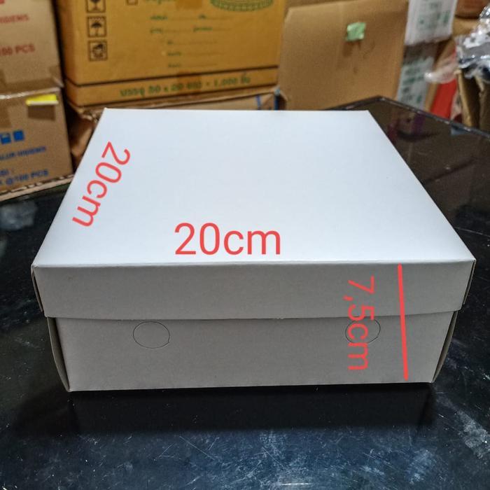 Kotak Dus Nasi 20x20 Polos / Box Kardus Tempat Makan Nasi Sayur Lauk
