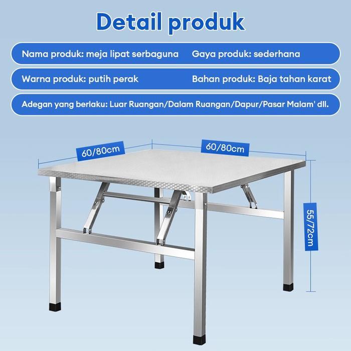 FUFU Meja Lipat Portable Meja Kantor Besi Meja Lipat Stainless Meja Belajar Meja Lipat Panjang Meja