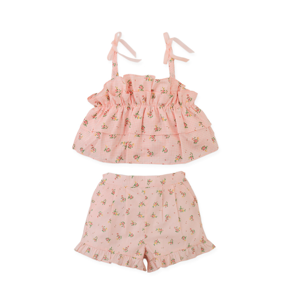 Gingersnaps Pretty Party Shorts Set Multicolor - Setelan Anak Perempuan (Pink)