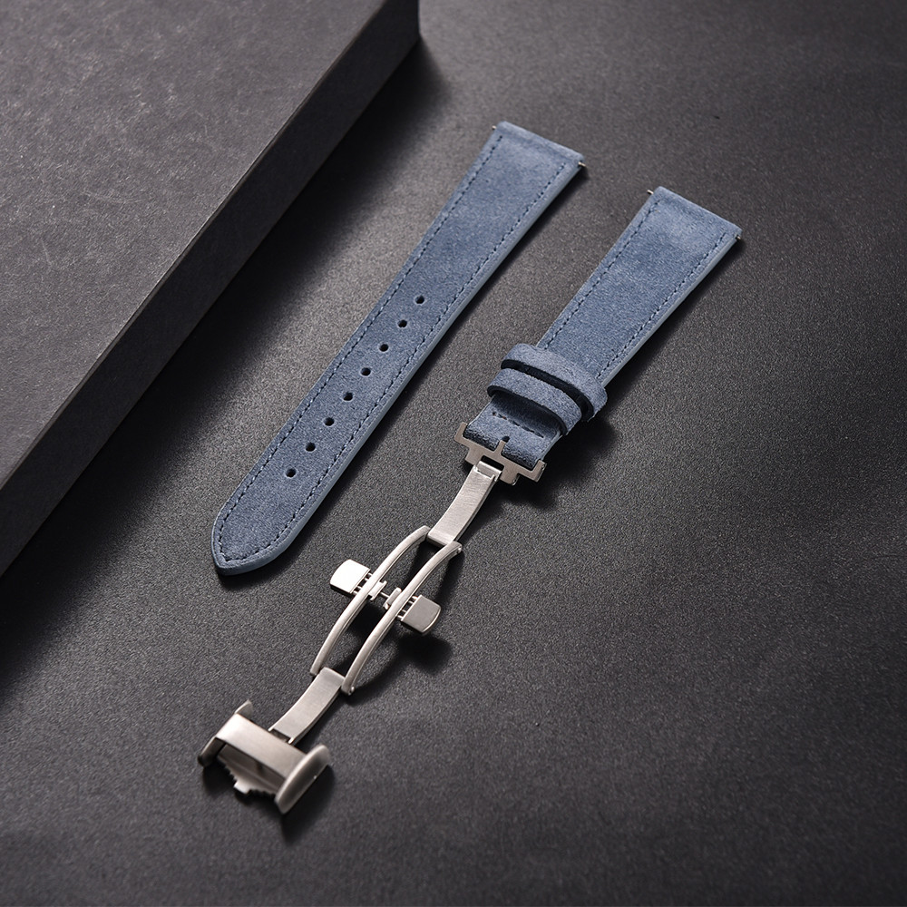 JWNSPA Leather Watch Band Quick Release Strap Handmade Stitching For Breitling IWC Omega Watch