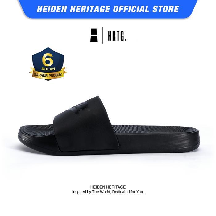 HEIDEN HERITAGE [HRTG] - HRTG AERO SLIDES - FULL BLACK Slides Slippers Sandal Pria EVA Sandal lembut