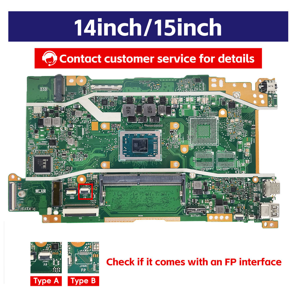 X415DA Laptop Motherboard For ASUS VivoBook X415DAP X415DA FL8850D X415D Notebook Mainboard With R3