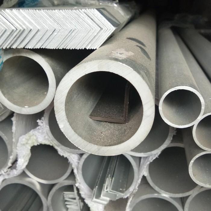 pipa aluminium od 100mm tebal 10mm lubang 80mm