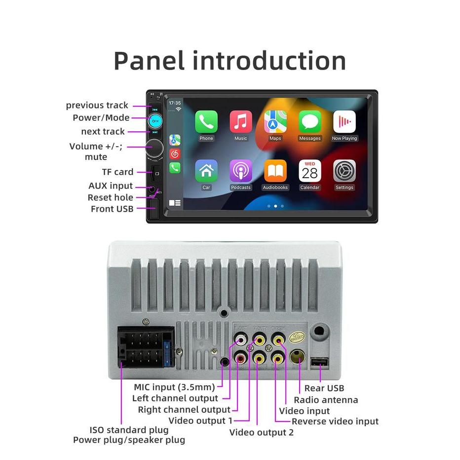 Head Unit Mobil Double Din Android 7 Inch Bluetooth 5.1 Audio Mp3 Mp5 Player Layar Sentuh 7 Inch Car