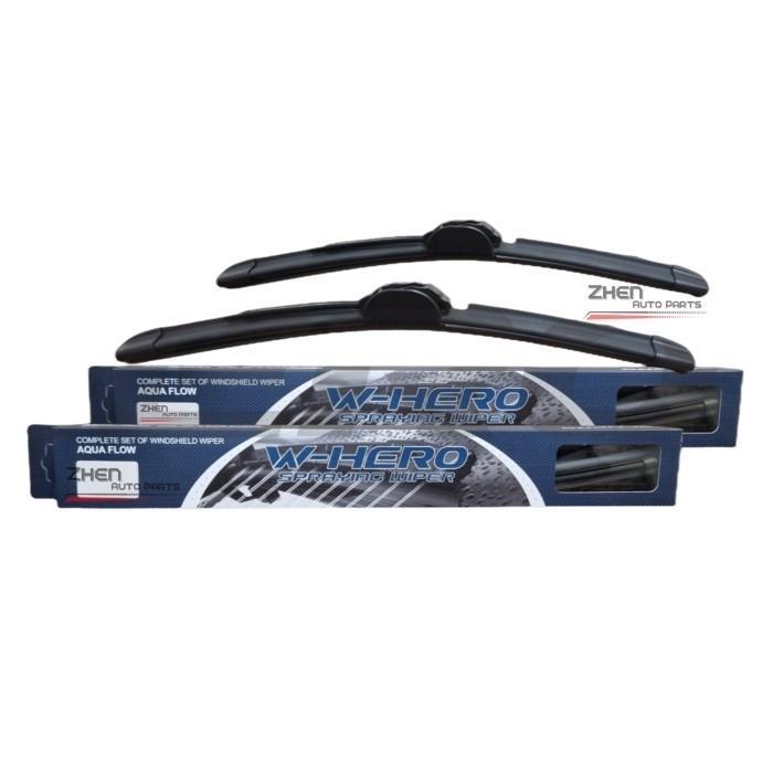 W-HERO PREMIUM SPRAYING WIPER UNIVERSAL / SILICONE WIPER / FRAMELESS WIPER / FULL SET SILICONE WIPER