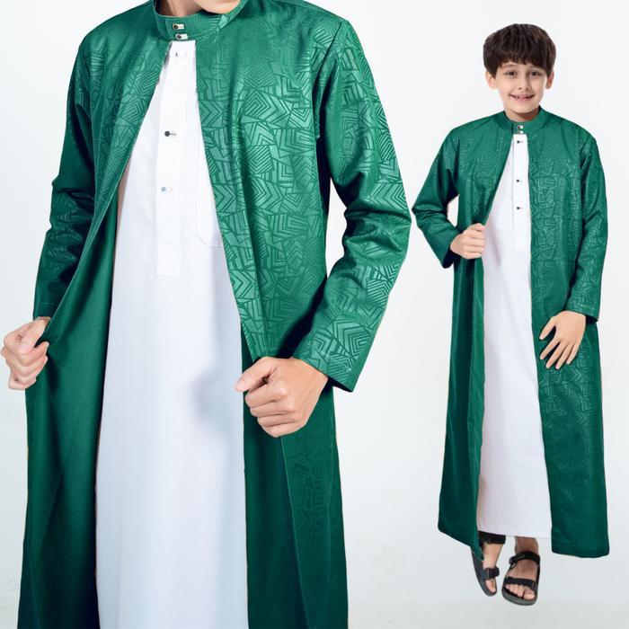 JUBAH ANAK LENGAN PANJANG GAMIS LUARAN ANAK KAIN EMBOS PREMIUM THOBE ARAB MADANA NEW MOTIF KANCING