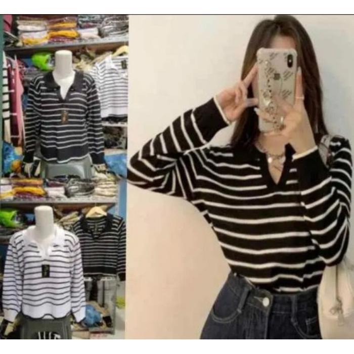 blaster BLOUSE RAJUT kerah new