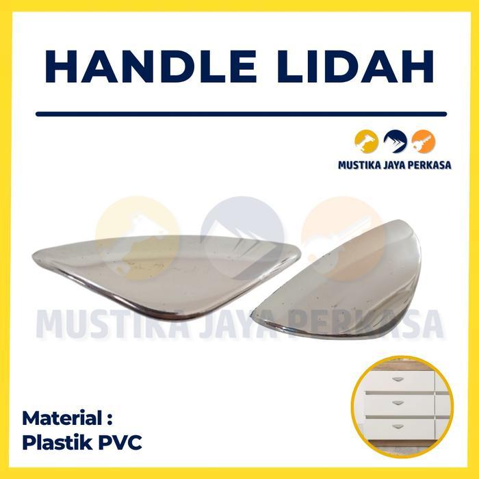Handle Lidah Putih/Handle Pintu Lemari Plastik/Tarikan Laci chrome