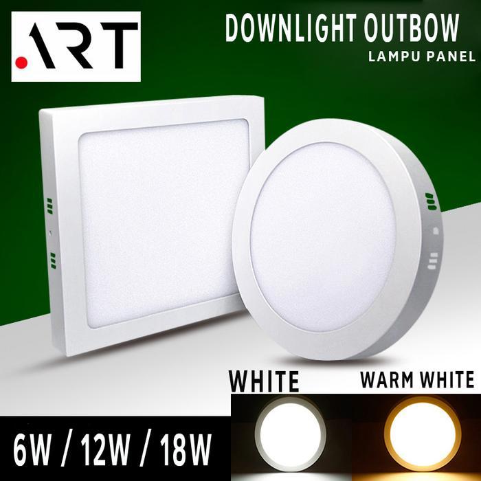 lampu downlight LED outbow bulat & kotak 6/12/18 watt lampu plafon led