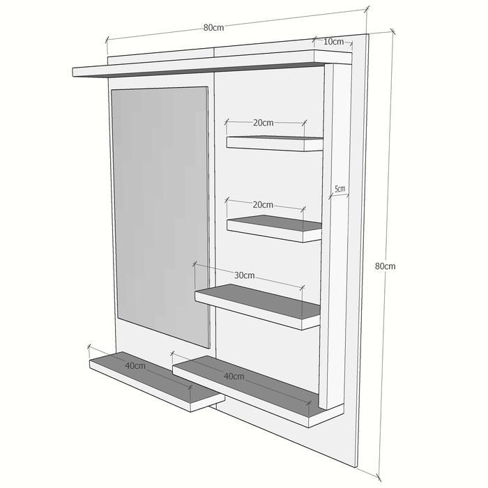 Meja Rias Minimalis Gantung Rak Dinding Cermin Rak Kosmetik Murah Kayu Furniture