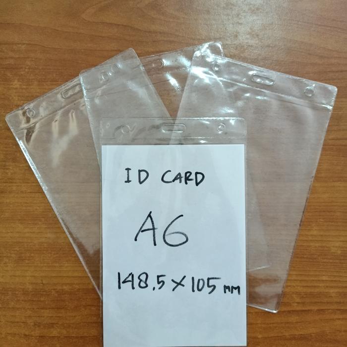Plastik Panitia Id Card 11 X 17 Cm Ukuran A6 Isi 100 Lbr Transparan Tegak Untuk Kartu Panitia