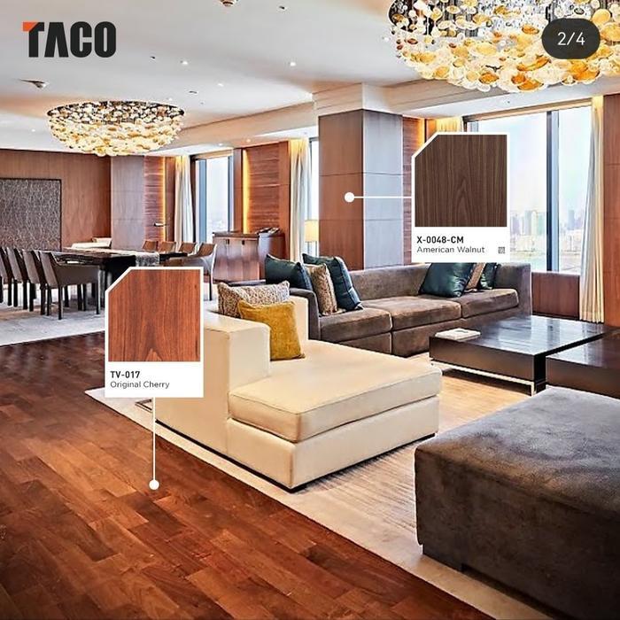 Vinyl flooring vinil Taco 3mm lantai karet lantai kayu bukan parket