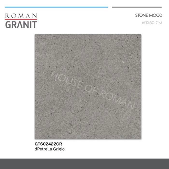 Roman Granit Teras Kasar Abu Abu 60x60cm/Keramik Lantai Carport Kasar