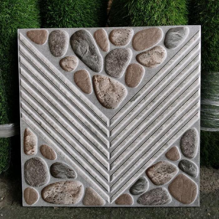 Keramik lantai 40x40 motif batu alam garis timbul (kasar) / keramik lantai kamar mandi / keramik