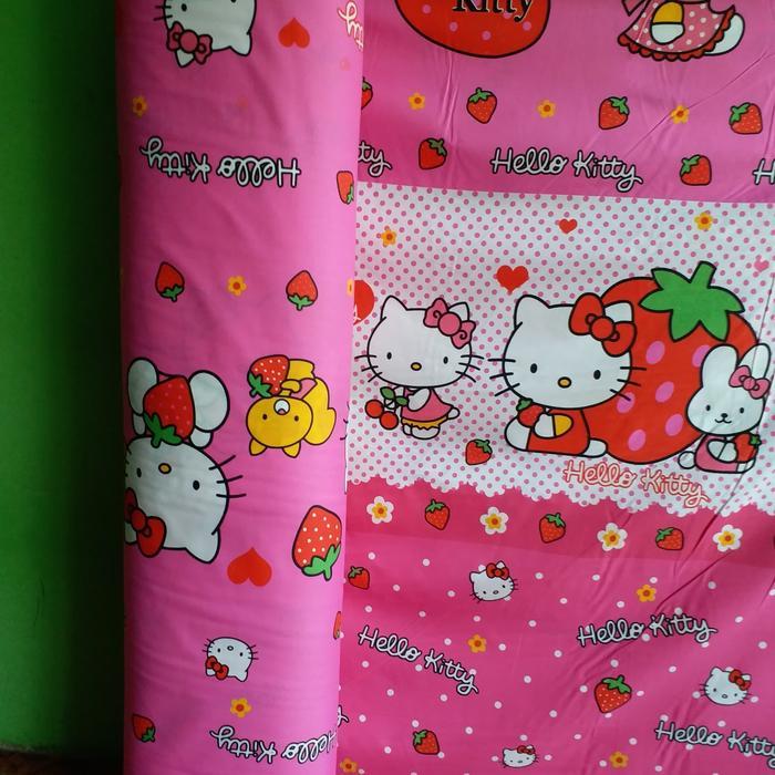 Bahan kain sprei meteran - hello kitty lebar 240 cm