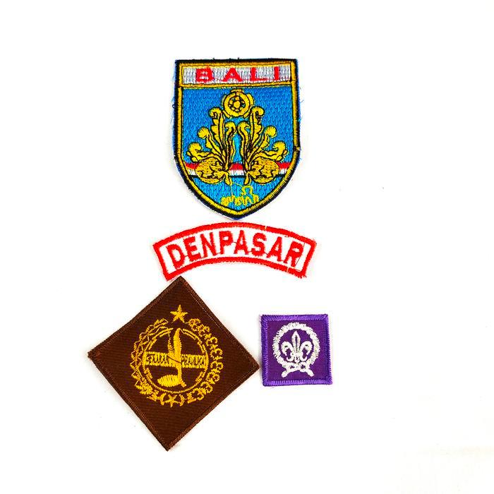 Emblem logo badge patch bordir pramuka denpasar putra set
