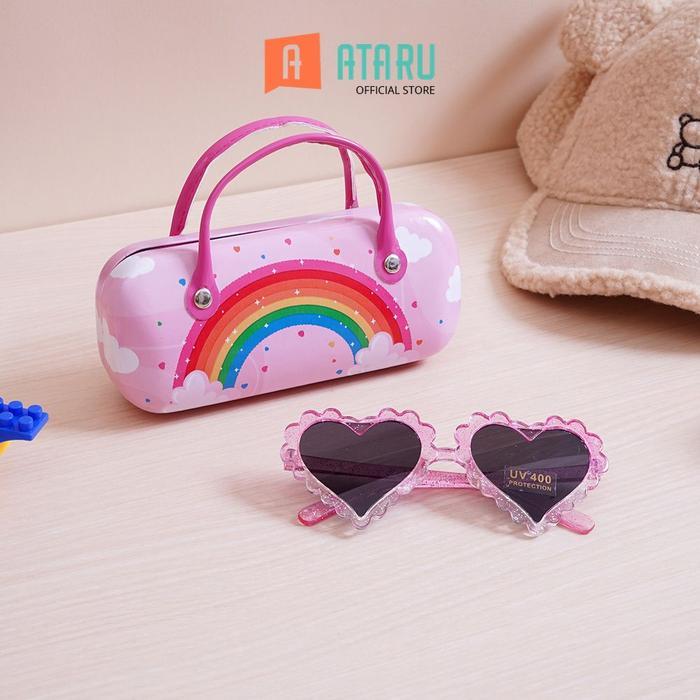 Ataru Kacamata Anak Dengan Case Rainbow Kacamata Hitam Kids Kid Sunnies Eyewear Aksesoris Fashion