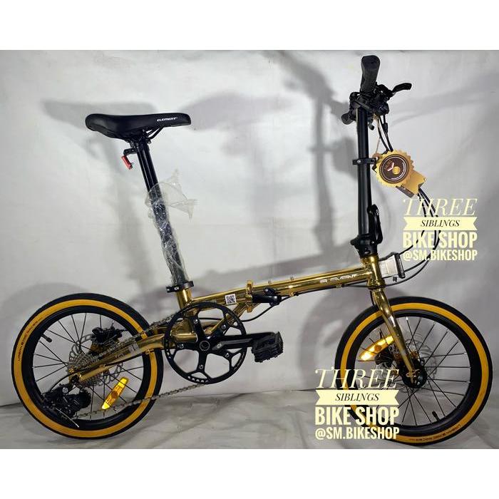 Terbaru Sepeda Lipat Element Troy X 10 Gold Edition 16 Inch Chromoly,Hydraulic