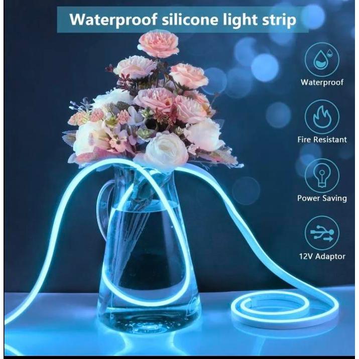 "New" Lampu Neon Flex 220v 6-15M Waseosd Selang Fleksibel Warna Neon Box Outdoor Wateproof - Kuning,