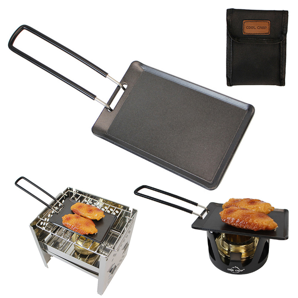Mini BBQ Grill Pan Barbecue Griddle Frying Pan for Camping Outdoor Picnic Teppanyaki Grill Plate
