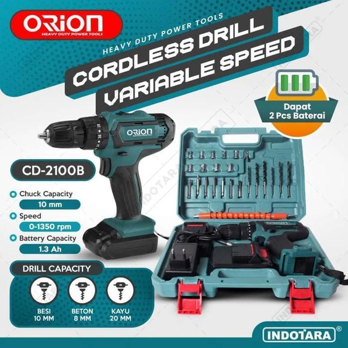 Krisbow Modern - Mesin Bor Baterai Tangan / Cordless Drill Battery Orion Cd-2100B