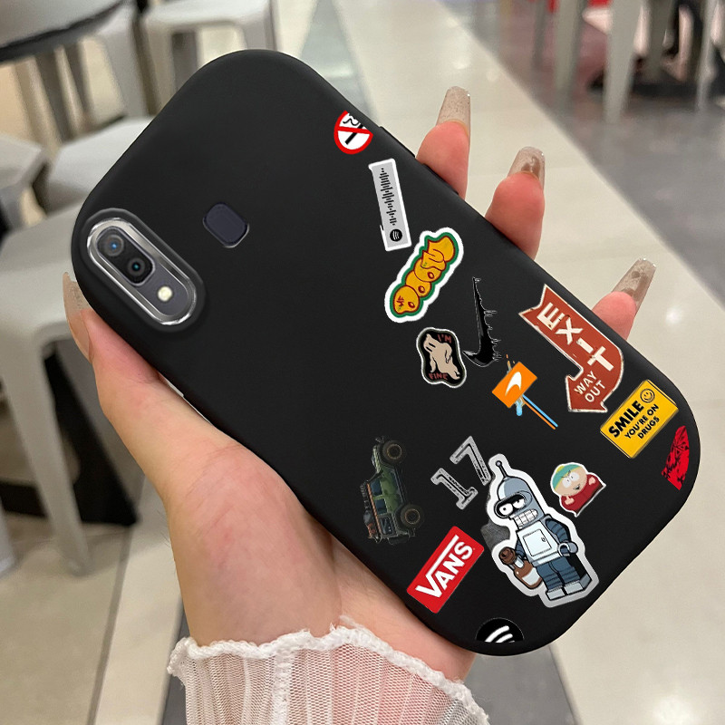 Casing Hp Untuk Samsung Galaxy A20 A30 M10s Case Stiker Robot Angin Kasing silikon Anti-tabrakan Ces