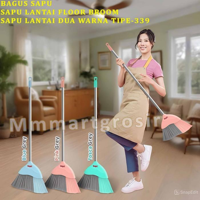 Bagus / Sapu Lantai Floor Broom / Sapu Lantai Warna Gagang Plastik / W-22339
