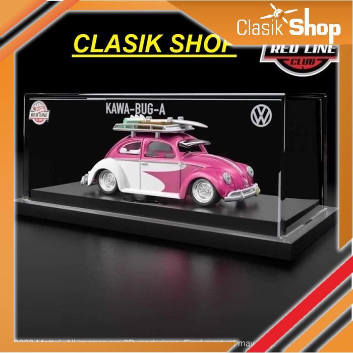 Hotwheels RLC Exclusive VW Volkswagen Beetle Kawa-Bug-A Pink White dengan Hood Belakang Terbuka dan