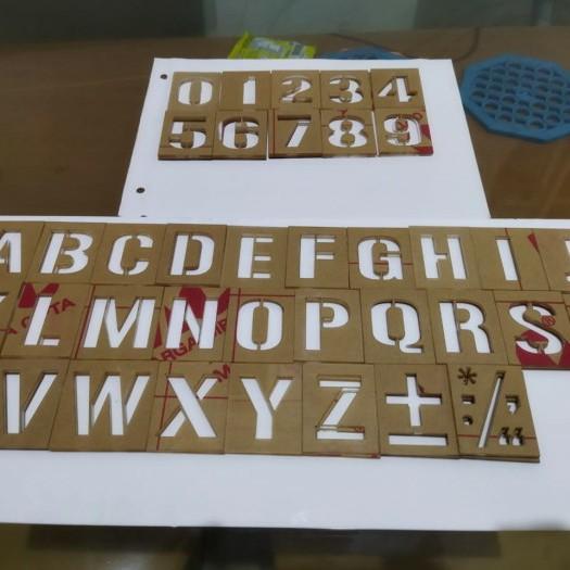 Mal Cetakan Huruf Angka Stencils Stensil Akrilik Pylox Cat Semprot